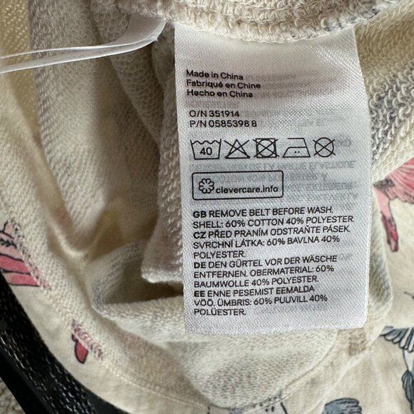 H&M Long Sleeve Bird Pattern Sweatshirt Dress Size US 2-4 Y - Picture 6 of 8